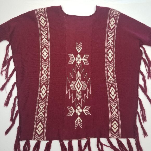 Active Designed in Los Angeles Maroon Boho Womens Pullover Sweater - Picture 6 of 10
